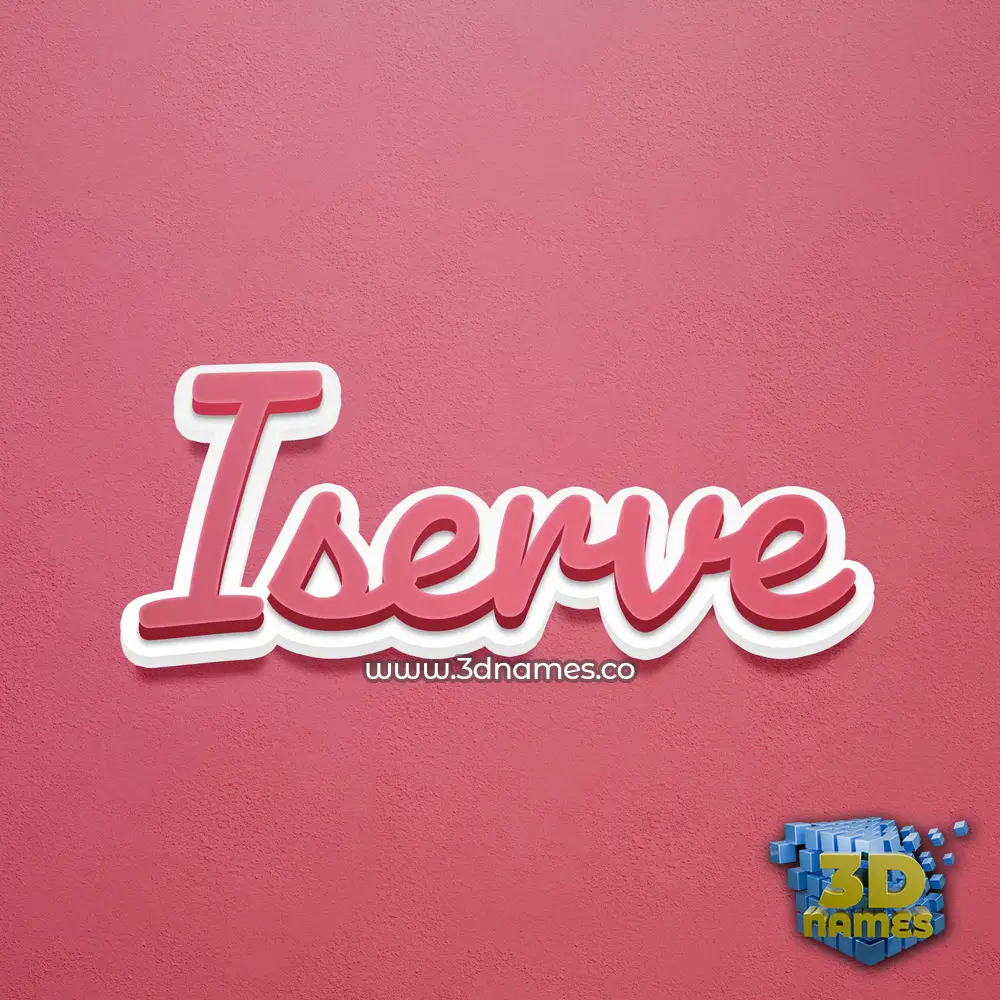 iserve in Red Scribble style - 3D name wallpaper