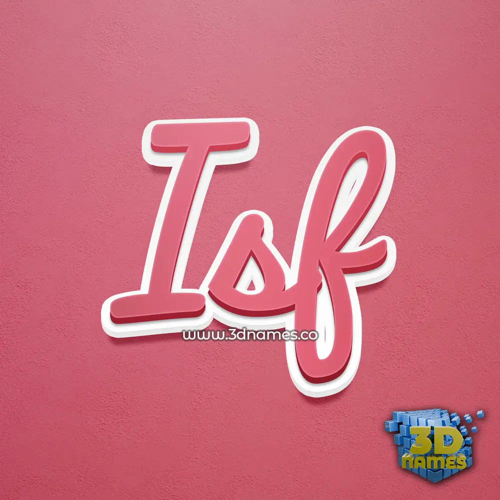 isf in Red Scribble style - 3D name wallpaper