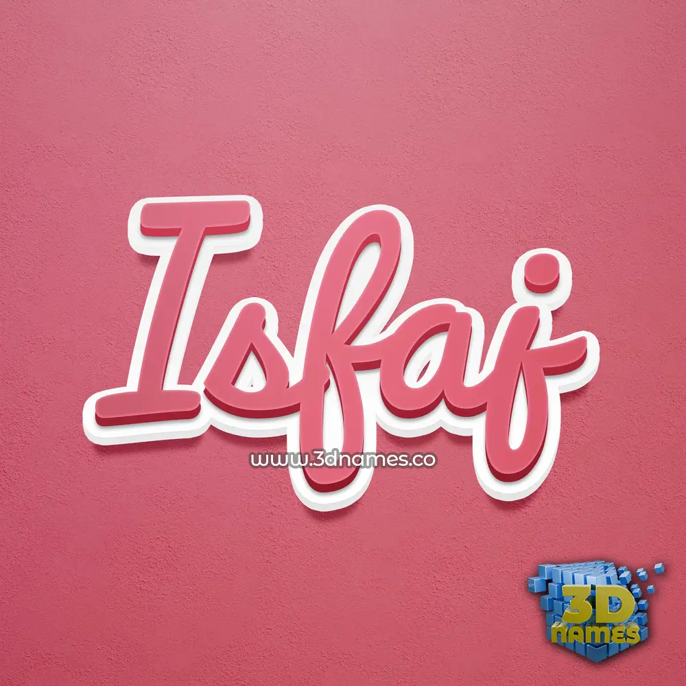 isfaj in Red Scribble style - 3D name wallpaper