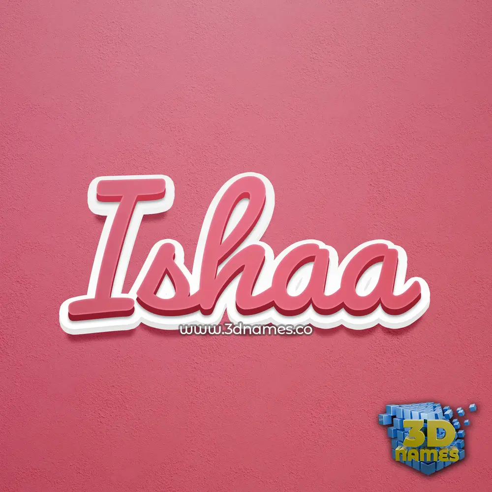 ishaa in Red Scribble style - 3D name wallpaper