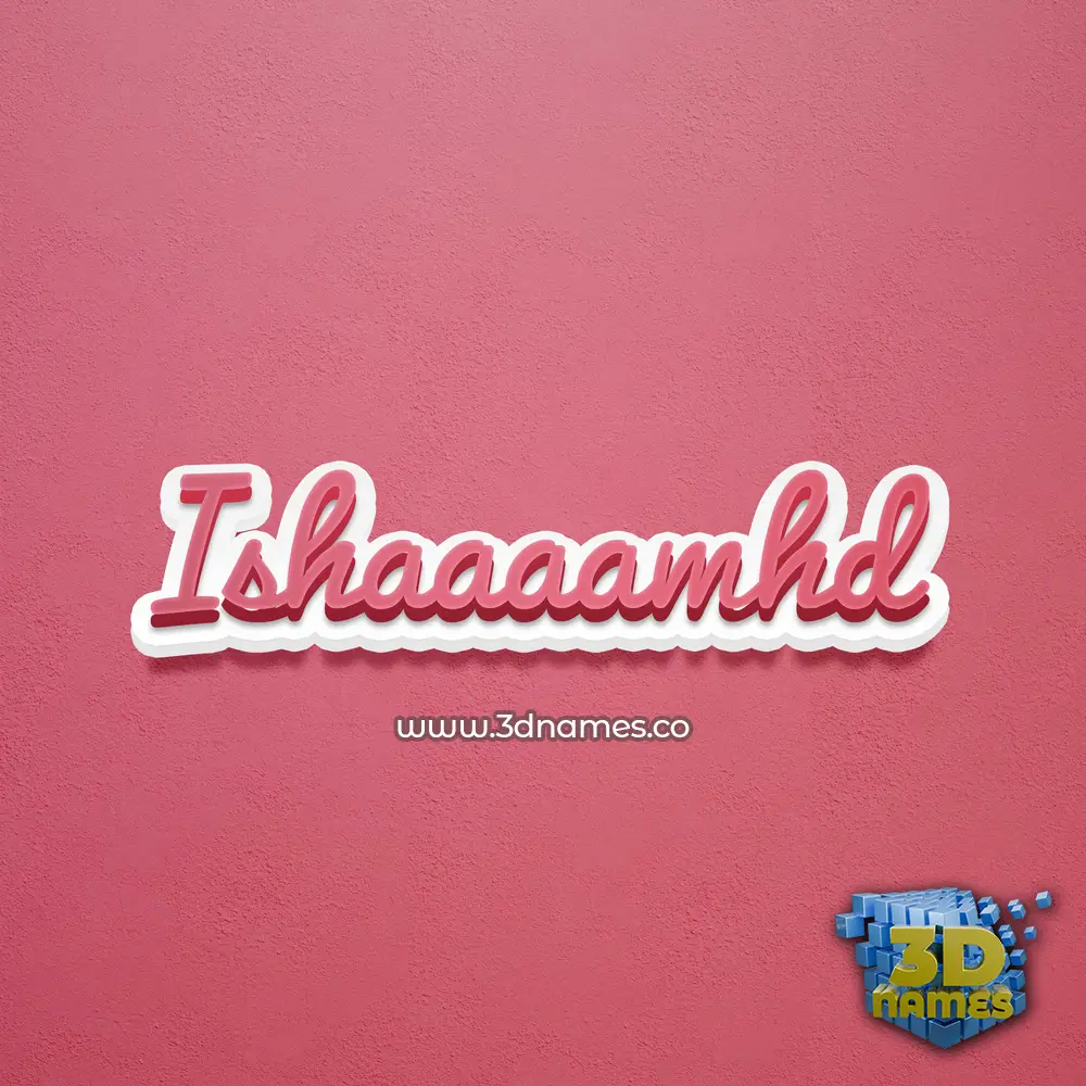 ishaaaamhd in Red Scribble style - 3D name wallpaper