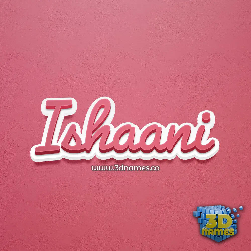 ishaani in Red Scribble style - 3D name wallpaper