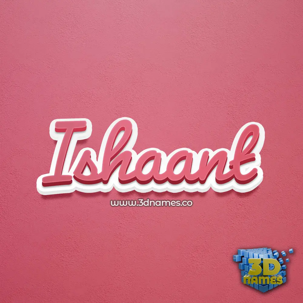 ishaant in Red Scribble style - 3D name wallpaper