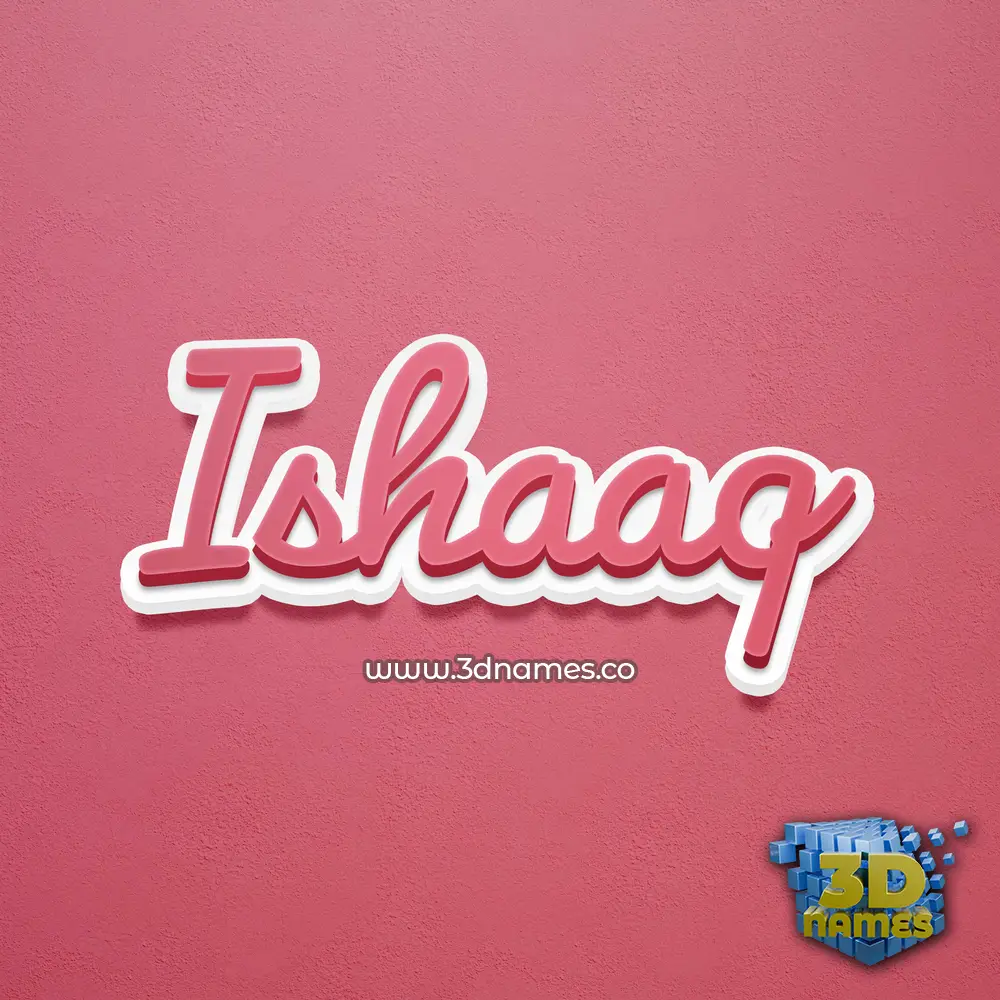 ishaaq in Red Scribble style - 3D name wallpaper