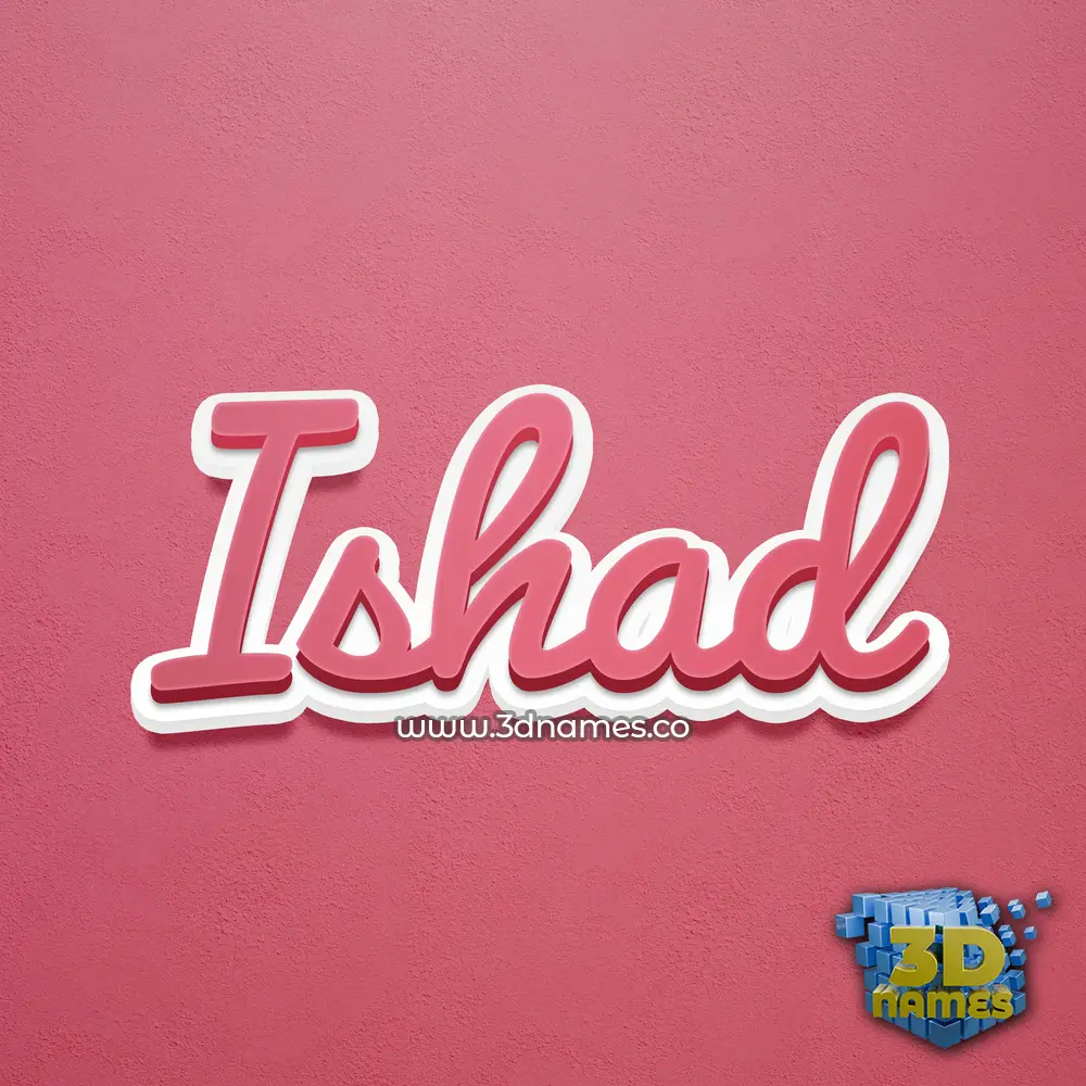 ishad in Red Scribble style - 3D name wallpaper