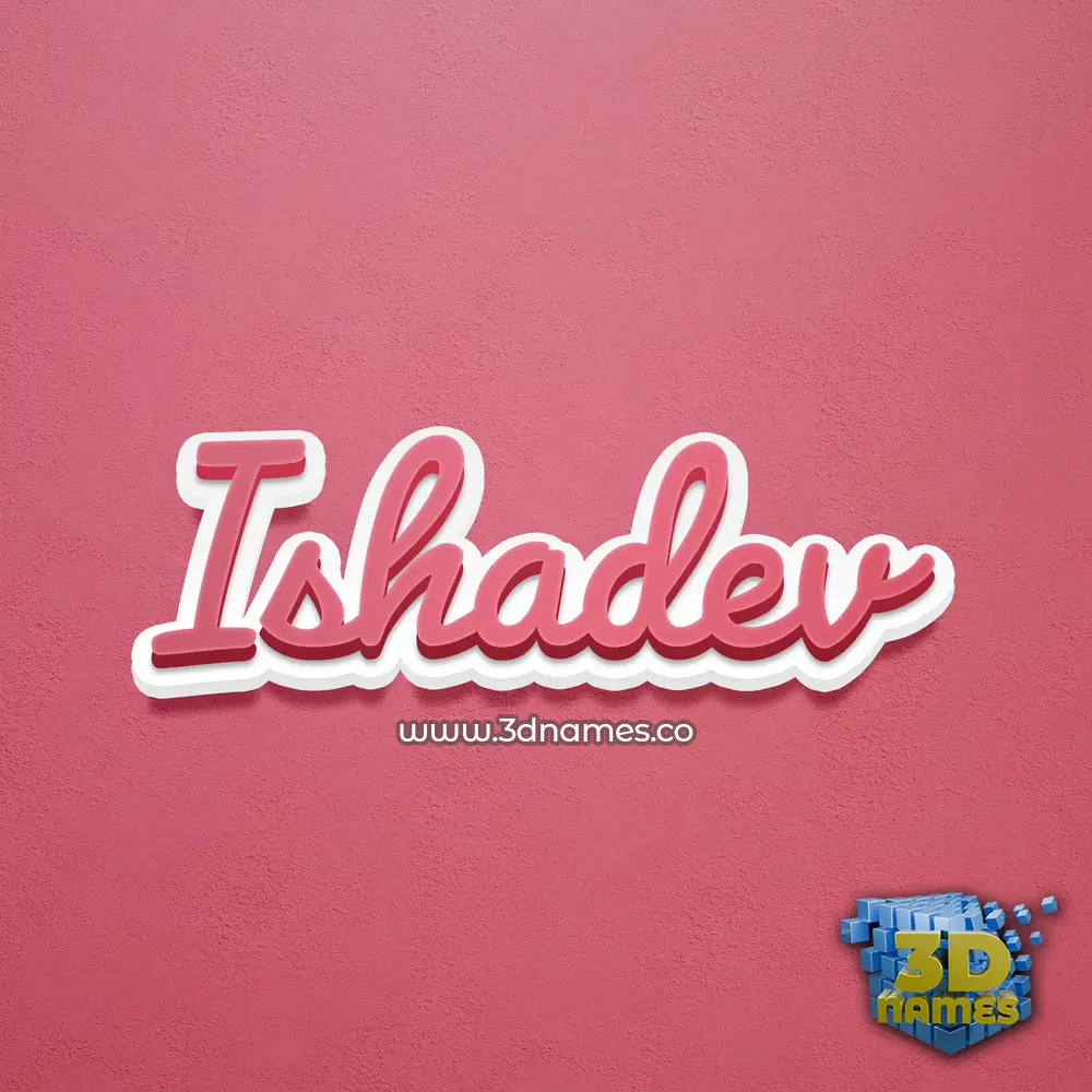 ishadev in Red Scribble style - 3D name wallpaper