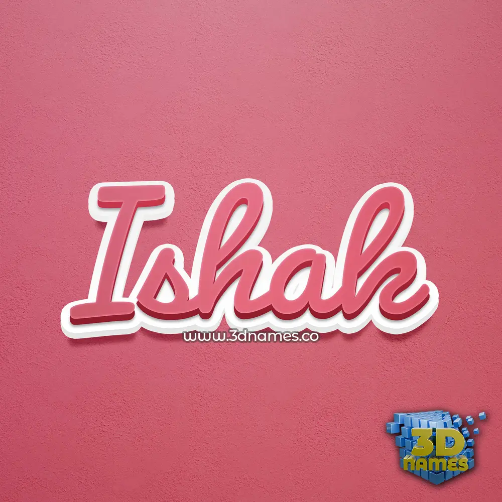 ishak in Red Scribble style - 3D name wallpaper