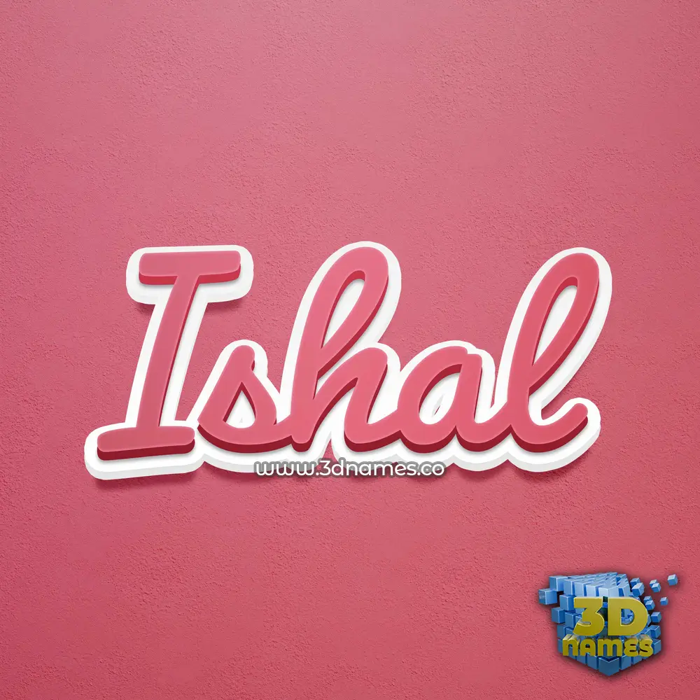 ishal in Red Scribble style - 3D name wallpaper