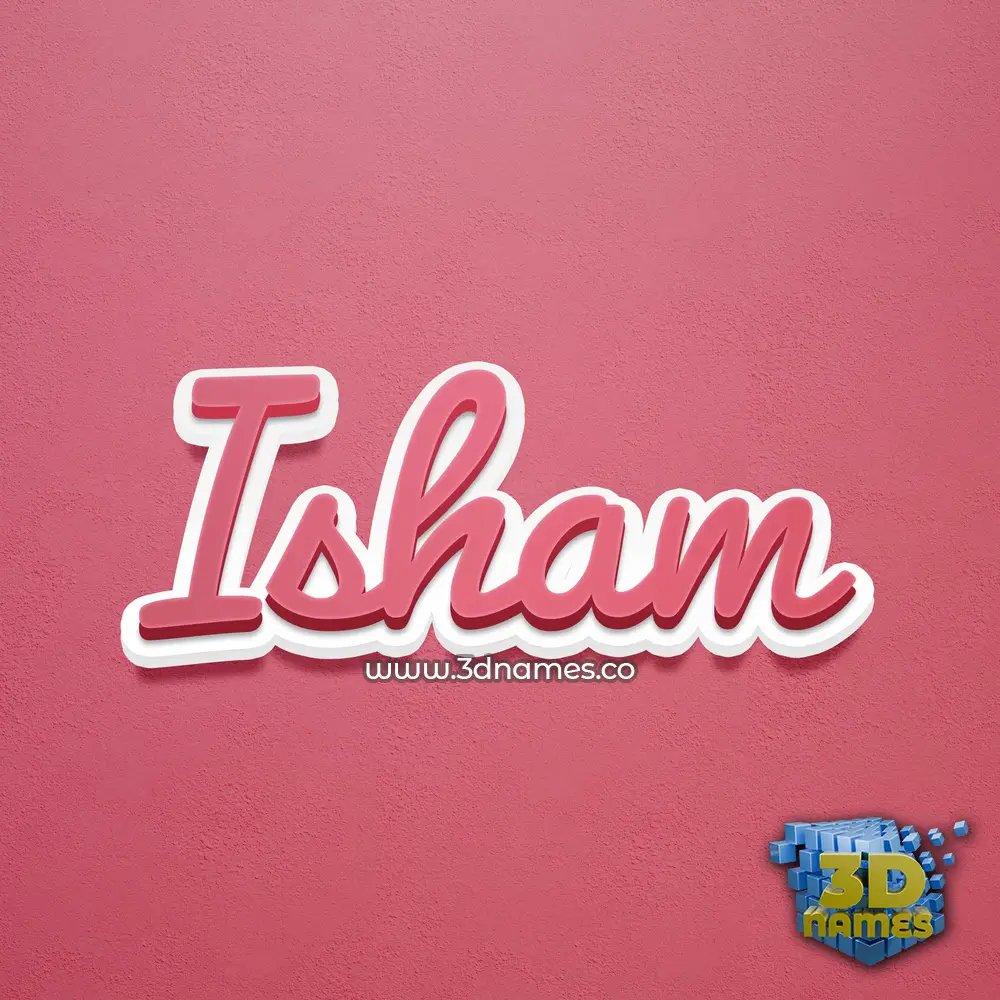 isham in Red Scribble style - 3D name wallpaper
