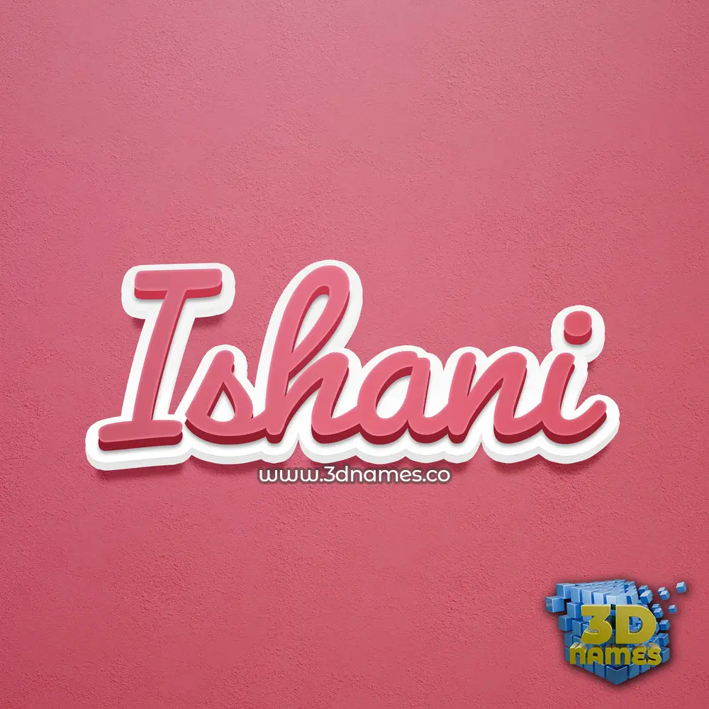 ishani in Red Scribble style - 3D name wallpaper
