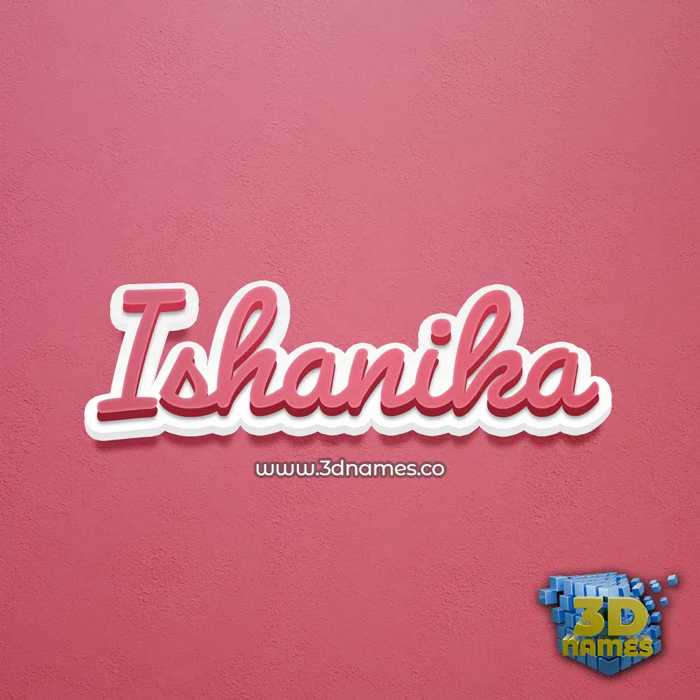 ishanika in Red Scribble style - 3D name wallpaper
