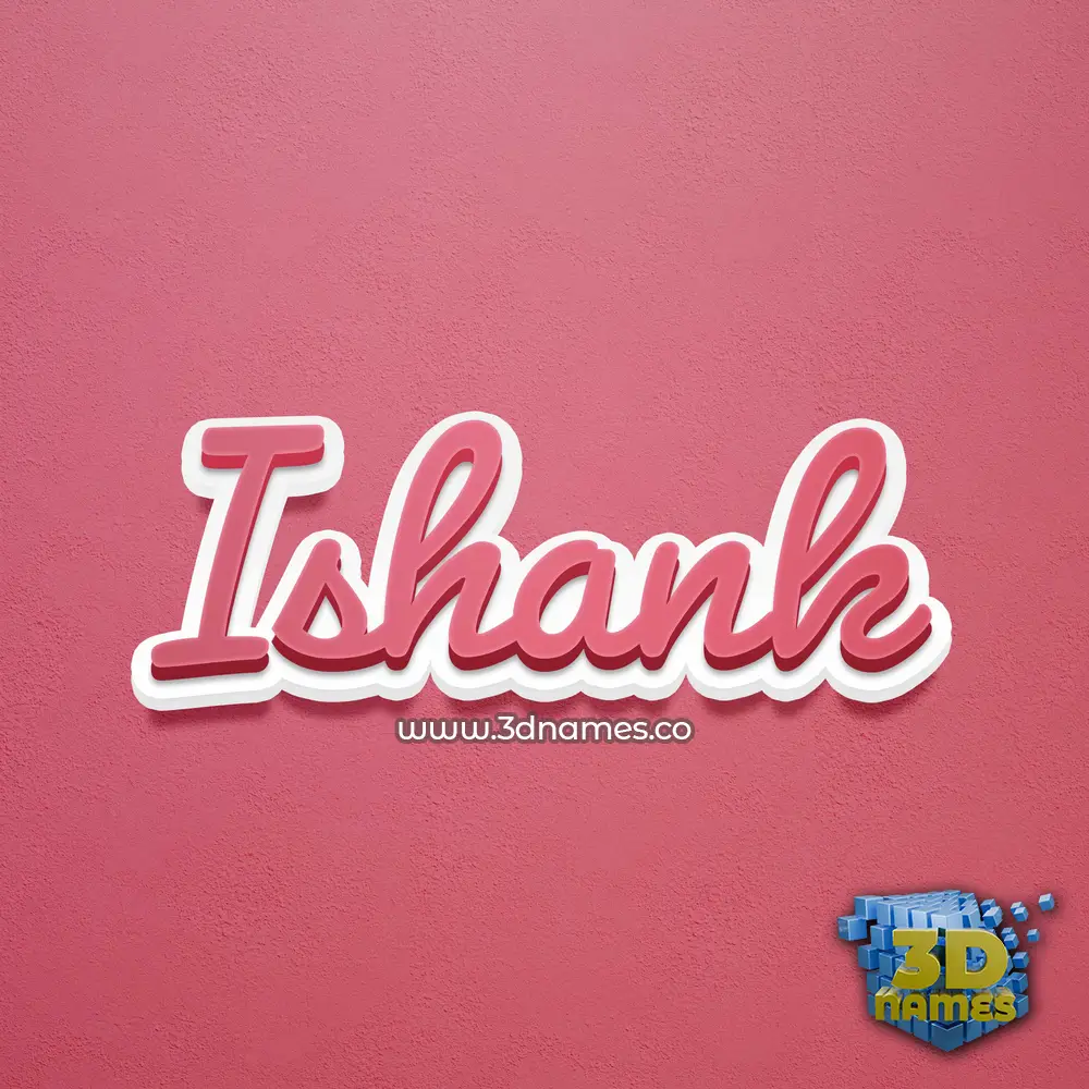 ishank in Red Scribble style - 3D name wallpaper