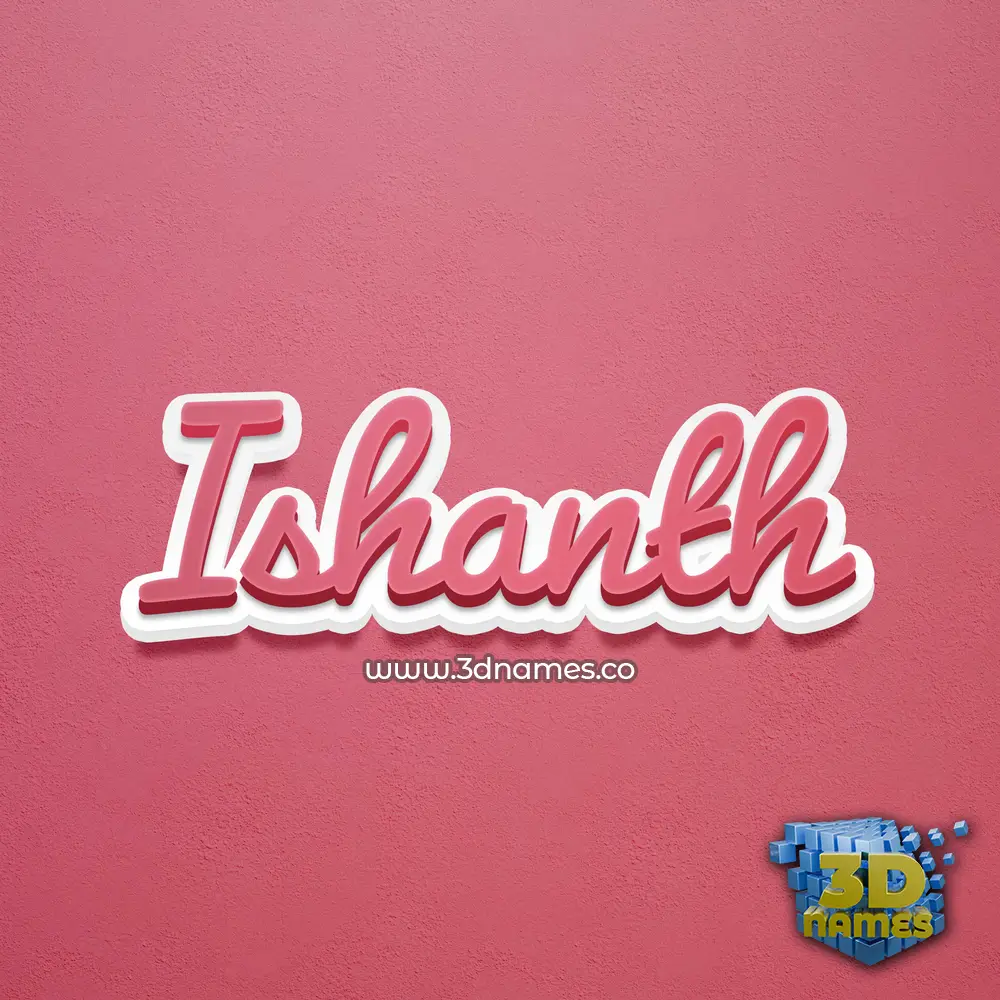 ishanth in Red Scribble style - 3D name wallpaper
