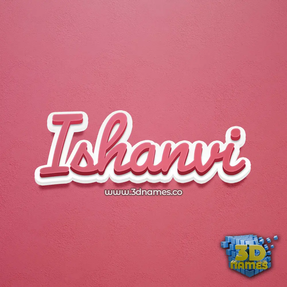 ishanvi in Red Scribble style - 3D name wallpaper