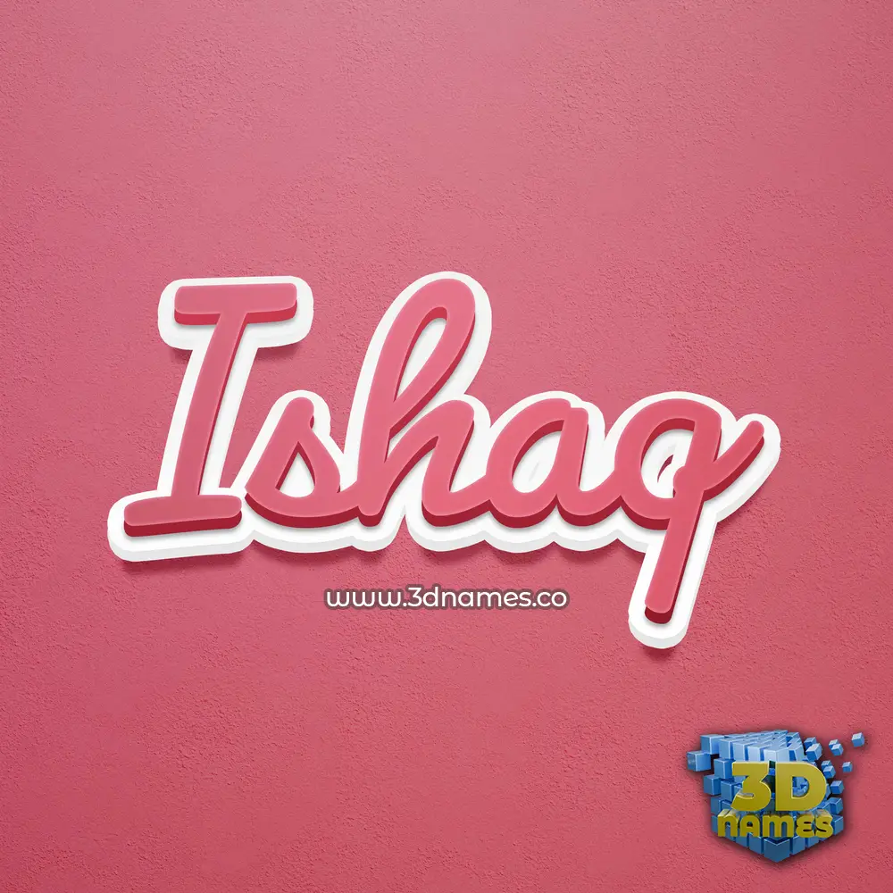 ishaq in Red Scribble style - 3D name wallpaper
