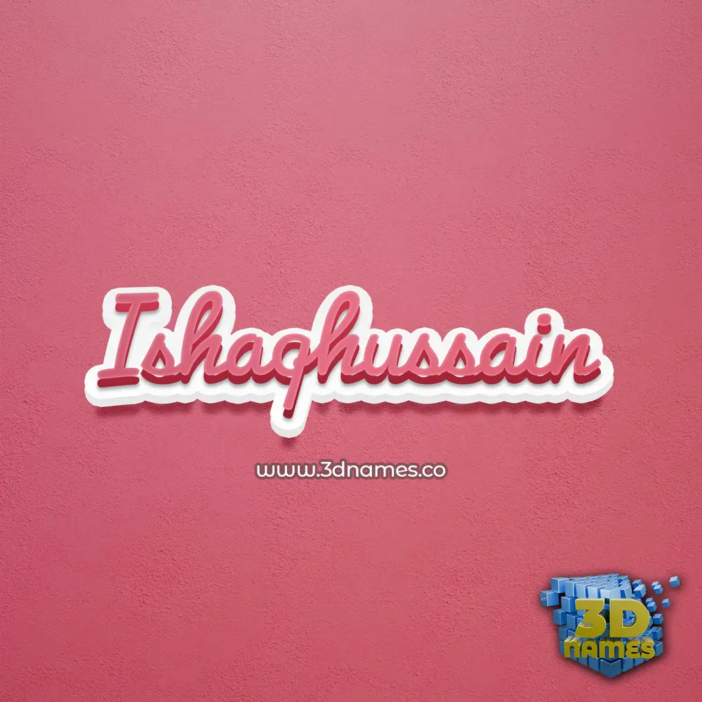 ishaqhussain in Red Scribble style - 3D name wallpaper