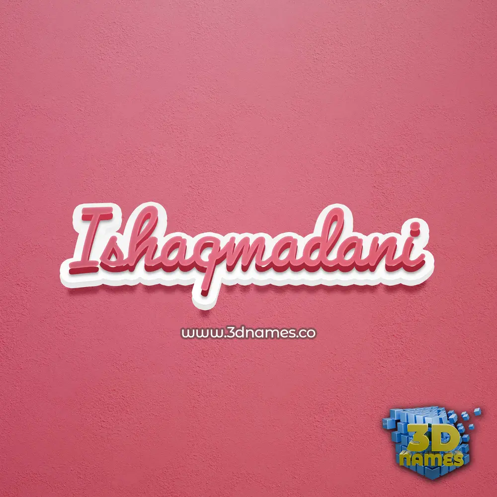ishaqmadani in Red Scribble style - 3D name wallpaper