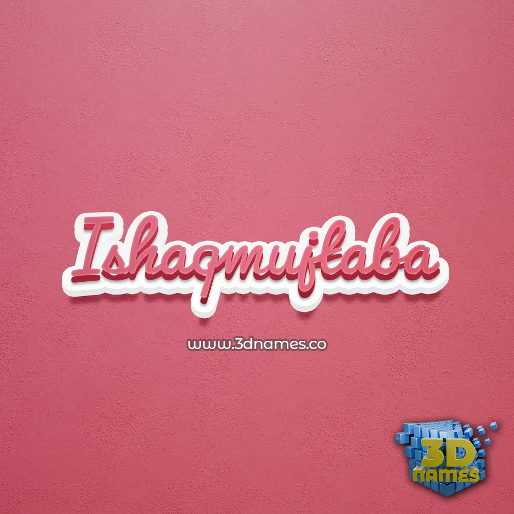 ishaqmujtaba in Red Scribble style - 3D name wallpaper