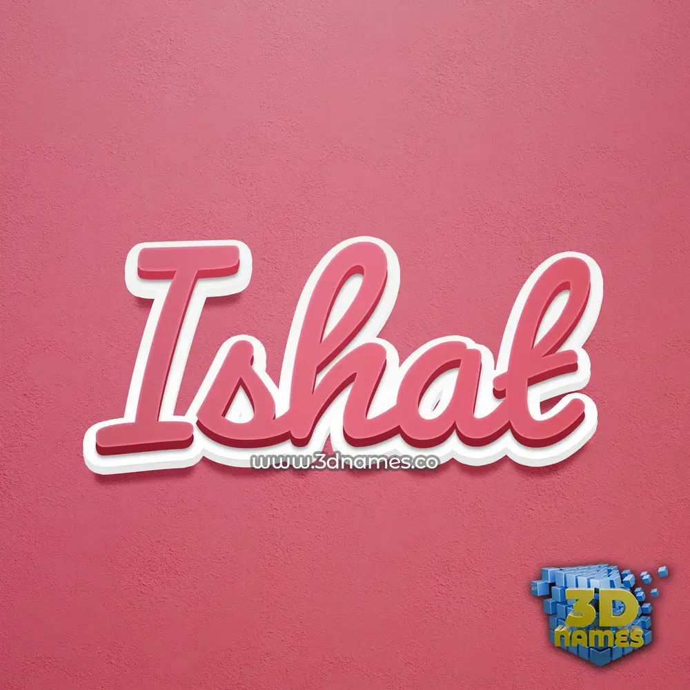 ishat in Red Scribble style - 3D name wallpaper