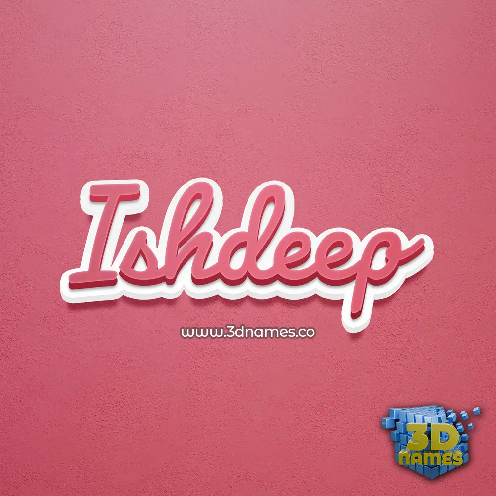 ishdeep in Red Scribble style - 3D name wallpaper