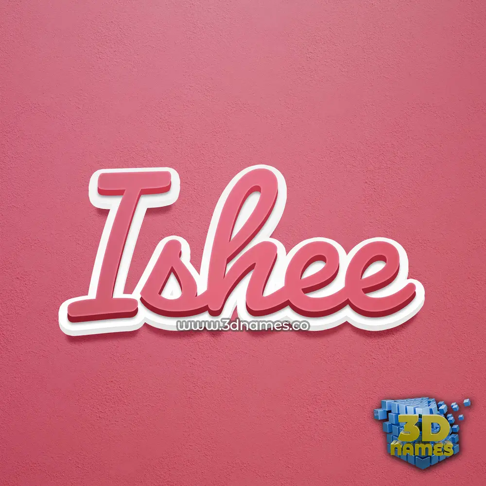 ishee in Red Scribble style - 3D name wallpaper