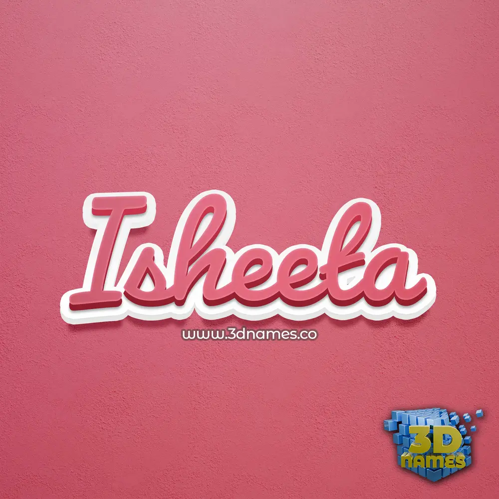 isheeta in Red Scribble style - 3D name wallpaper