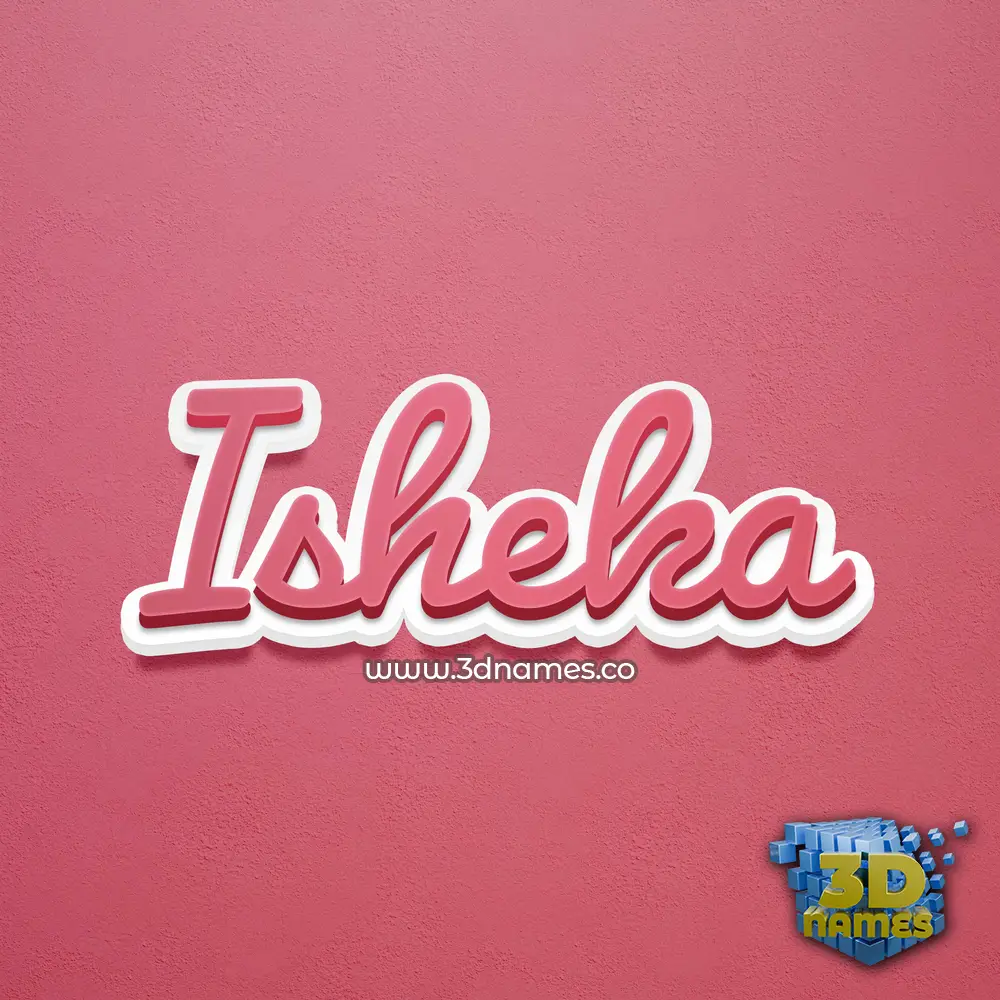 isheka in Red Scribble style - 3D name wallpaper