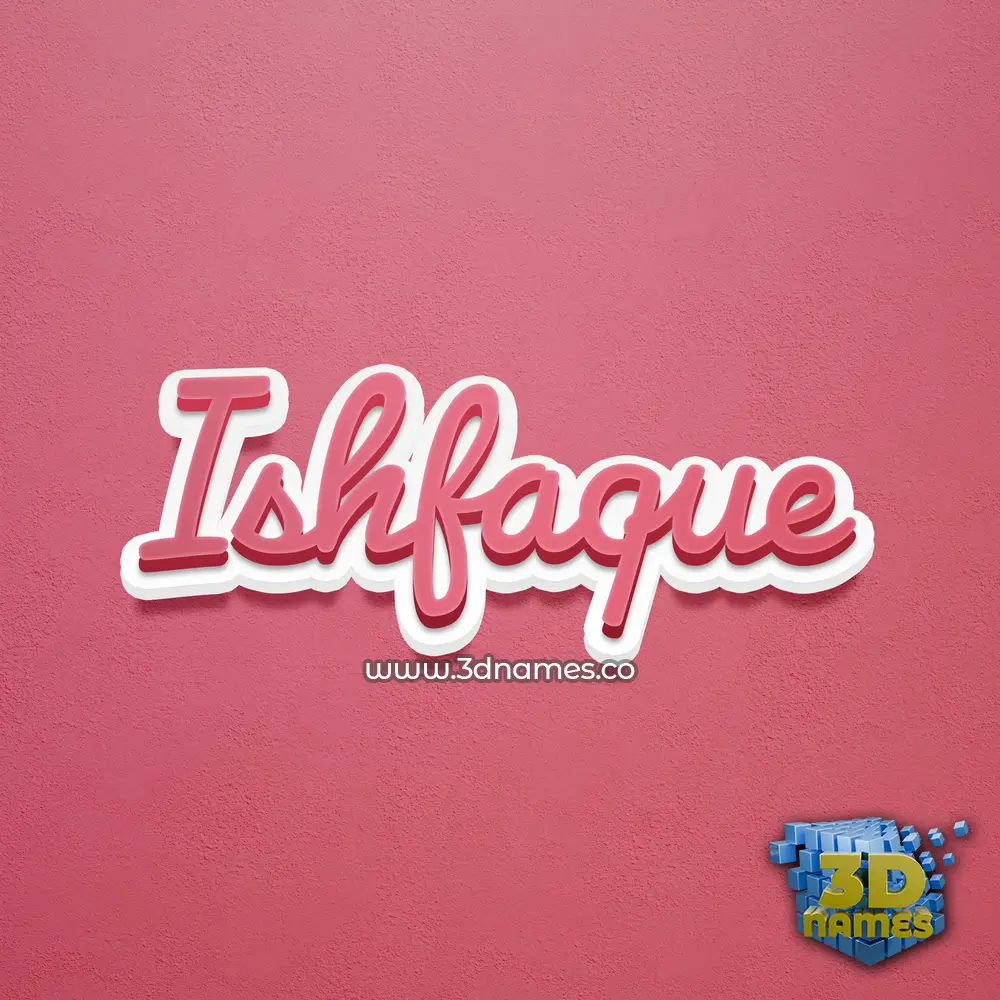 ishfaque in Red Scribble style - 3D name wallpaper