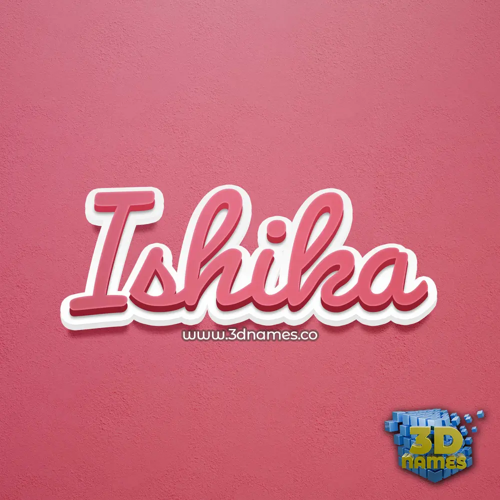 ishika in Red Scribble style - 3D name wallpaper