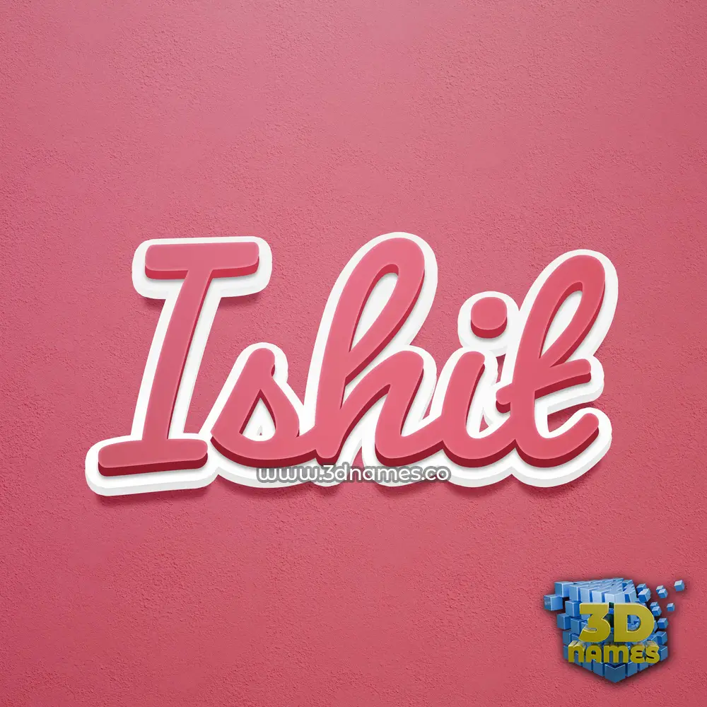 ishit in Red Scribble style - 3D name wallpaper