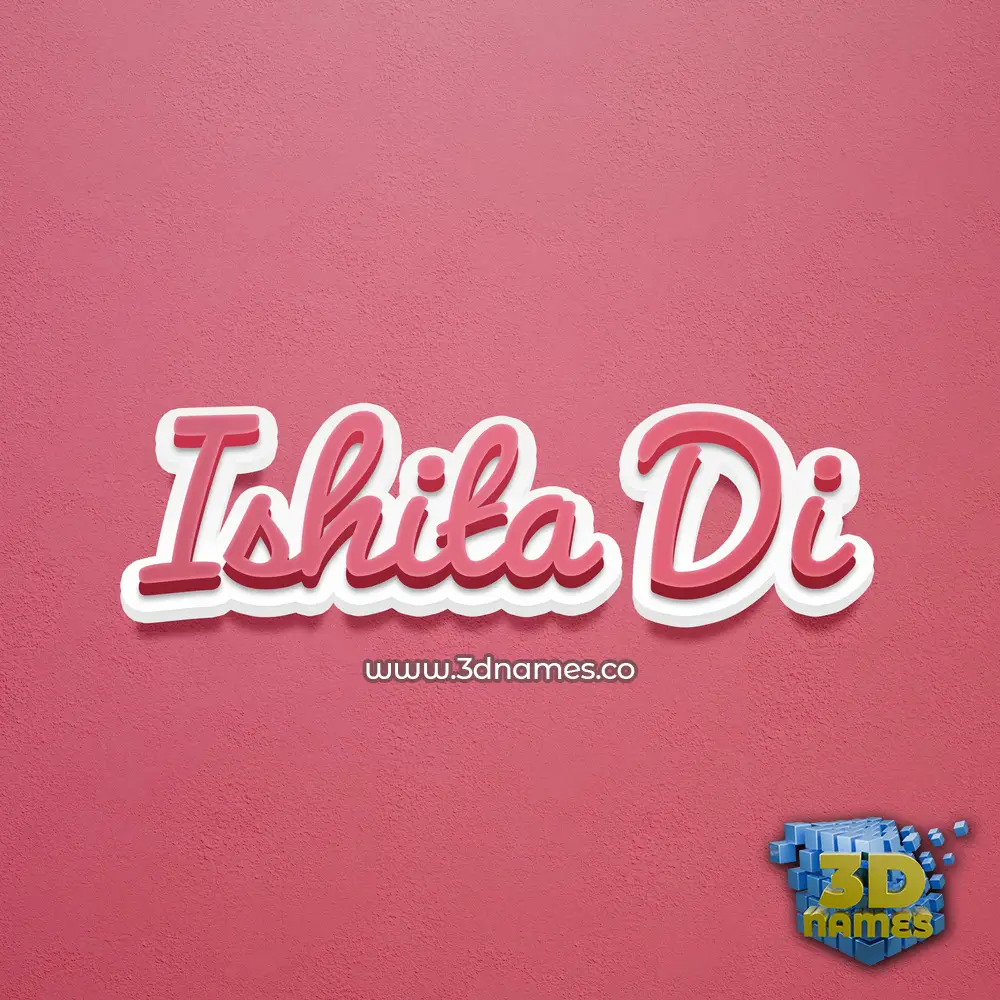 ishita di in Red Scribble style - 3D name wallpaper