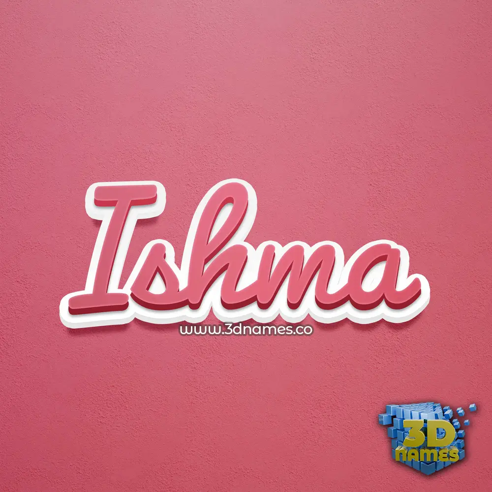 ishma in Red Scribble style - 3D name wallpaper