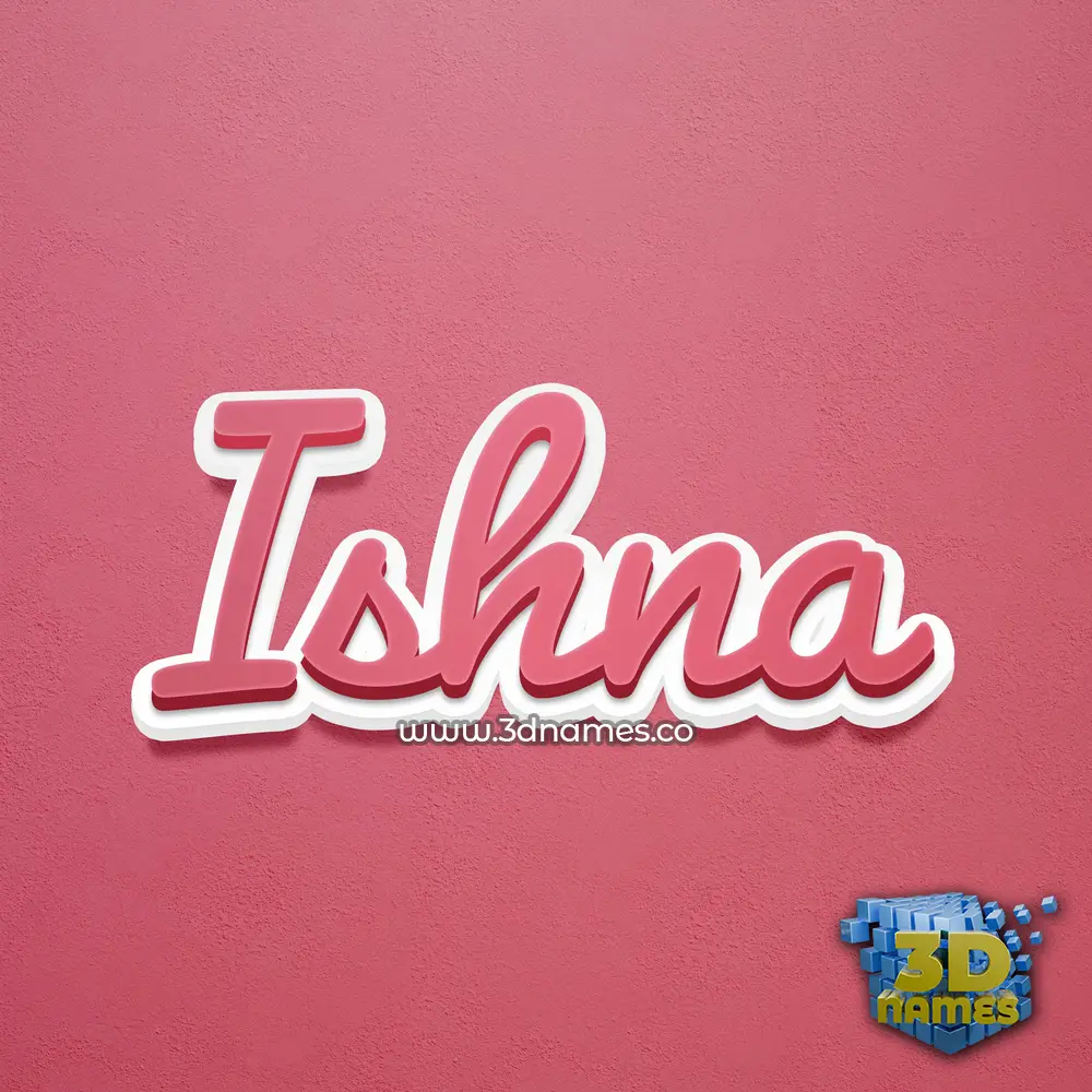 ishna in Red Scribble style - 3D name wallpaper