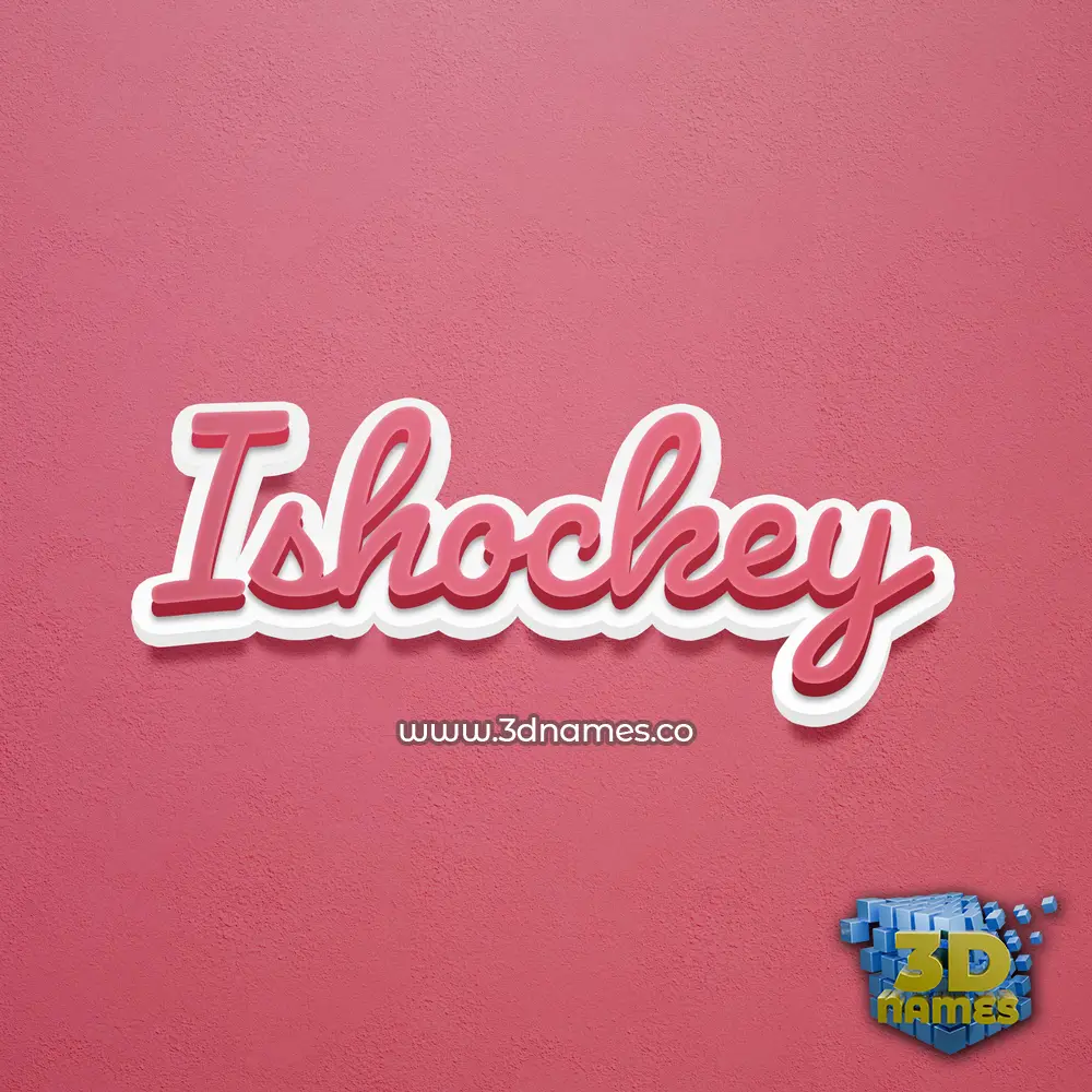 ishockey in Red Scribble style - 3D name wallpaper