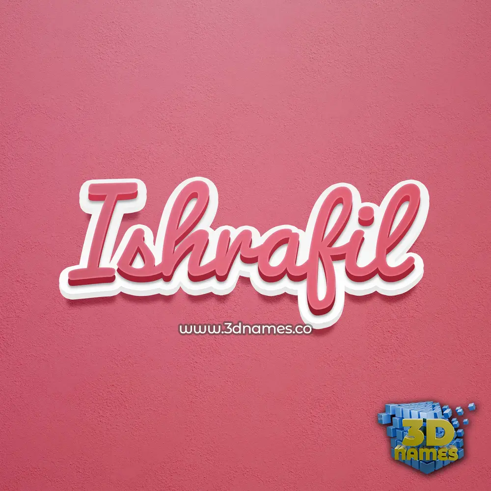 ishrafil in Red Scribble style - 3D name wallpaper