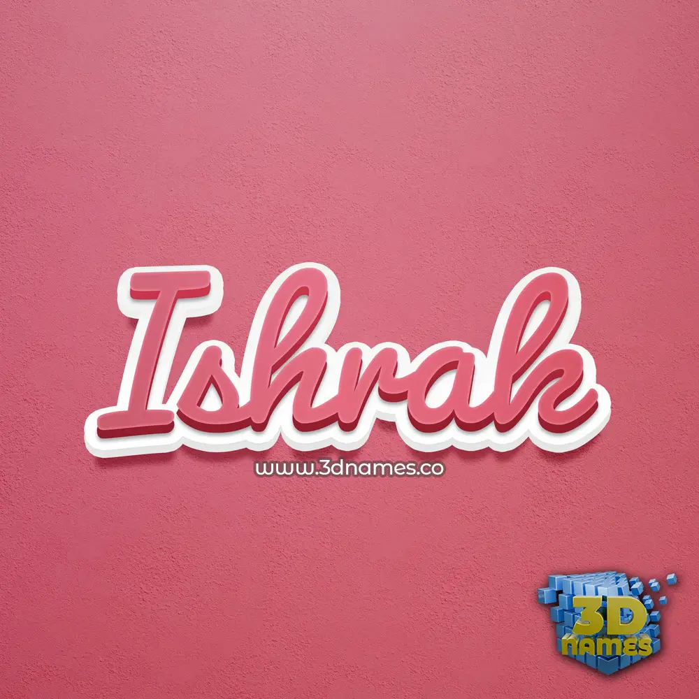ishrak in Red Scribble style - 3D name wallpaper