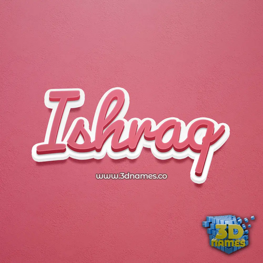ishraq in Red Scribble style - 3D name wallpaper