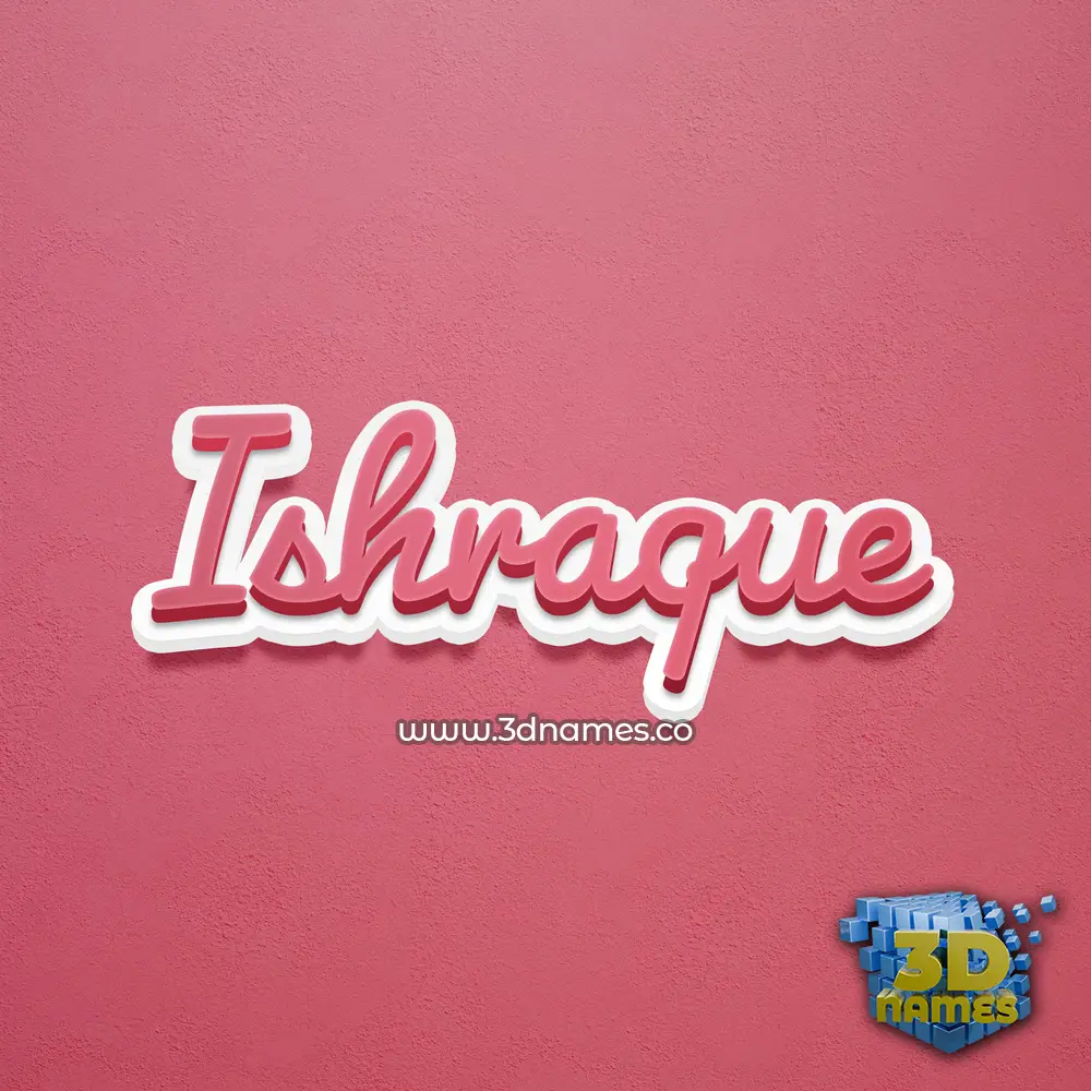 ishraque in Red Scribble style - 3D name wallpaper