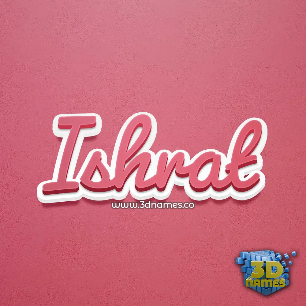 ishrat in Red Scribble style - 3D name wallpaper