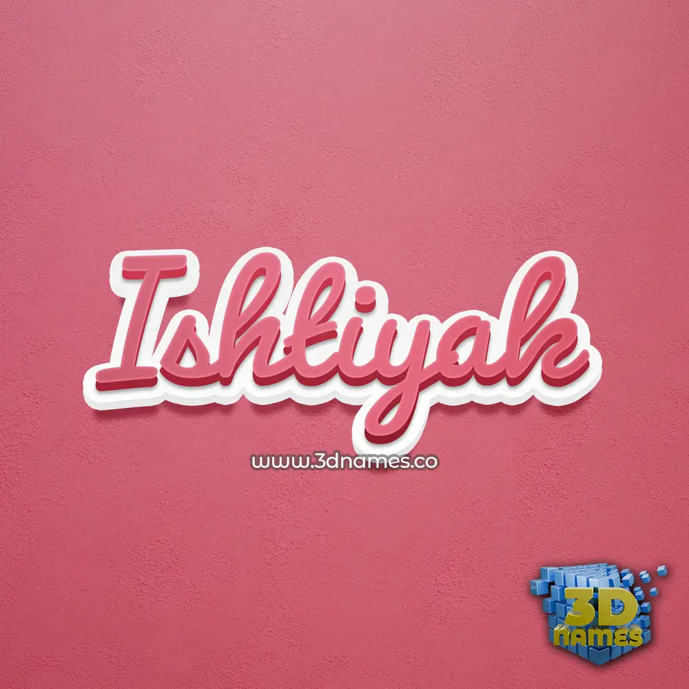ishtiyak in Red Scribble style - 3D name wallpaper