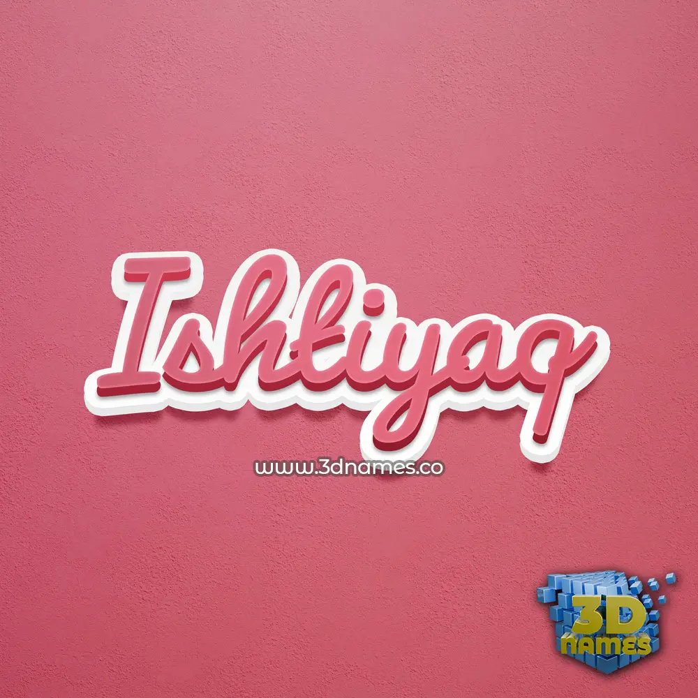 ishtiyaq in Red Scribble style - 3D name wallpaper