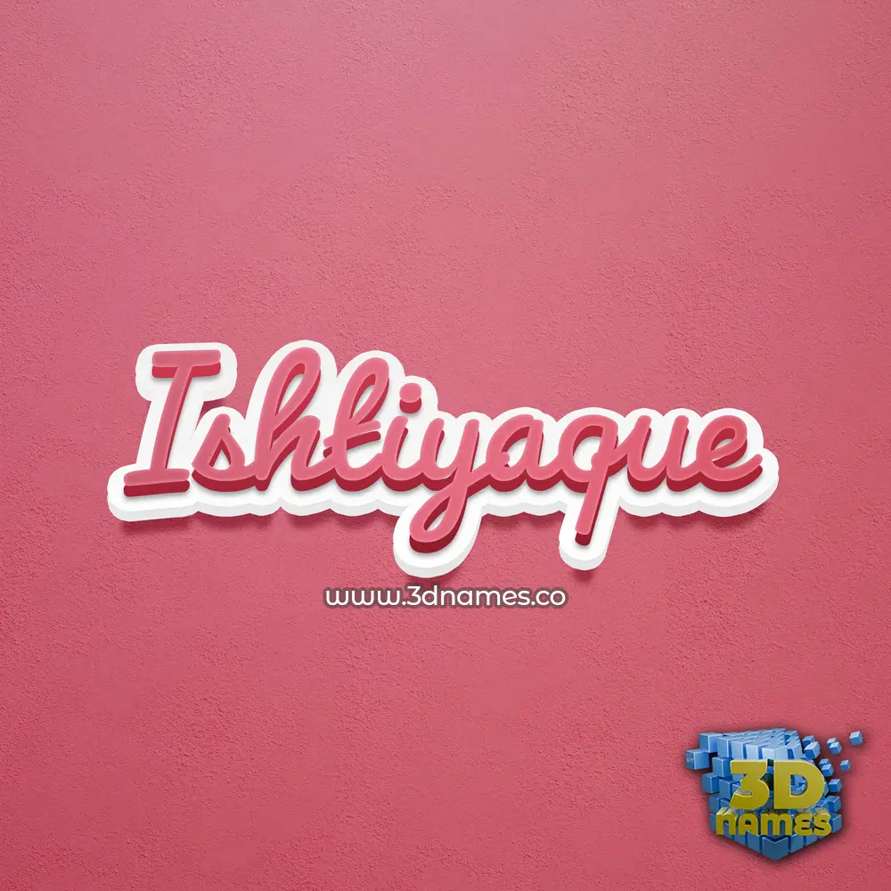 ishtiyaque in Red Scribble style - 3D name wallpaper