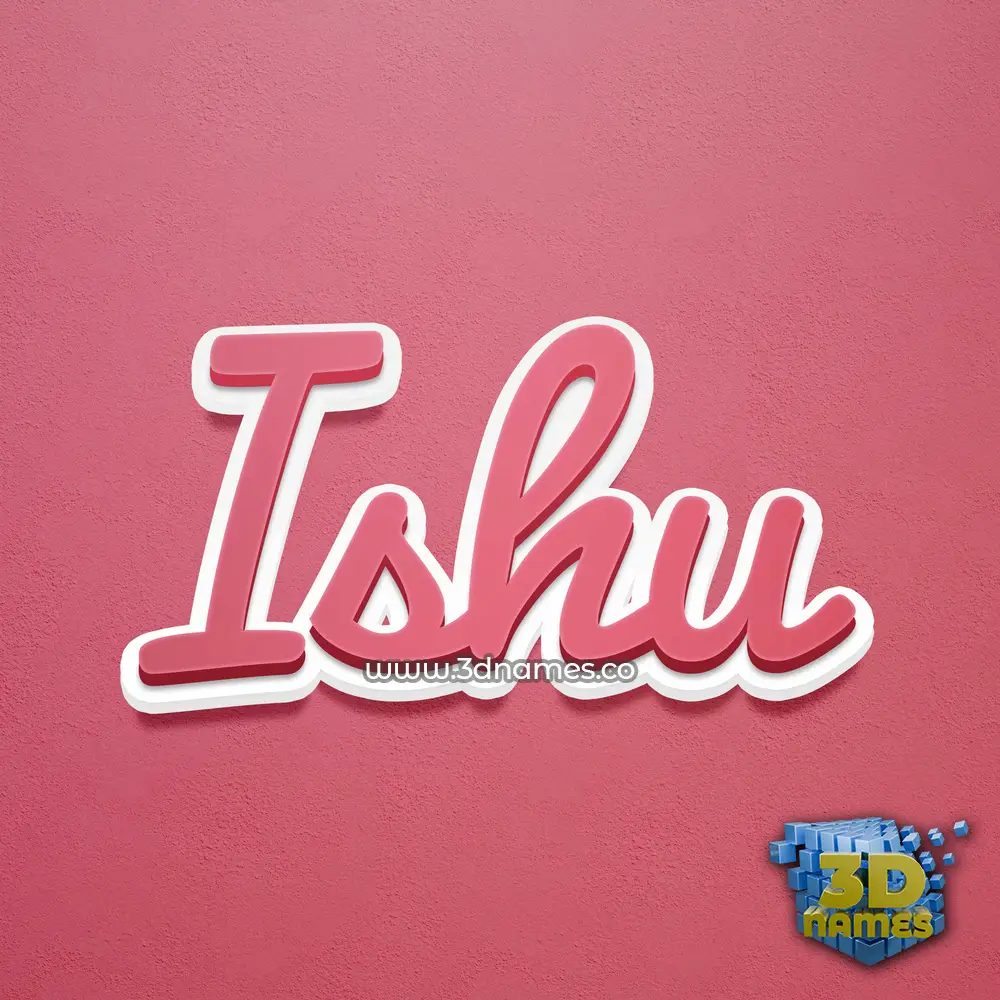 ishu in Red Scribble style - 3D name wallpaper