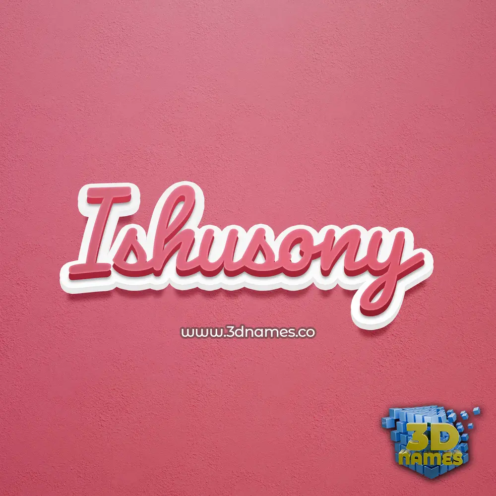ishusony in Red Scribble style - 3D name wallpaper