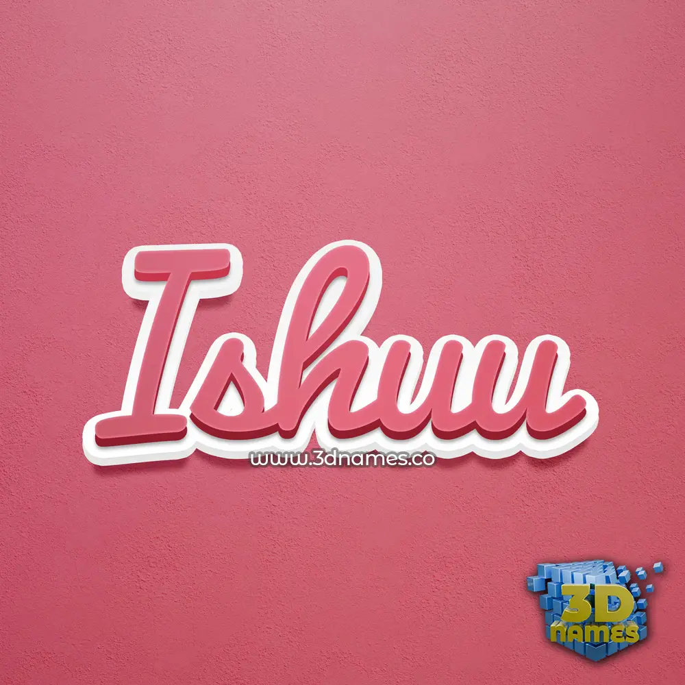 ishuu in Red Scribble style - 3D name wallpaper