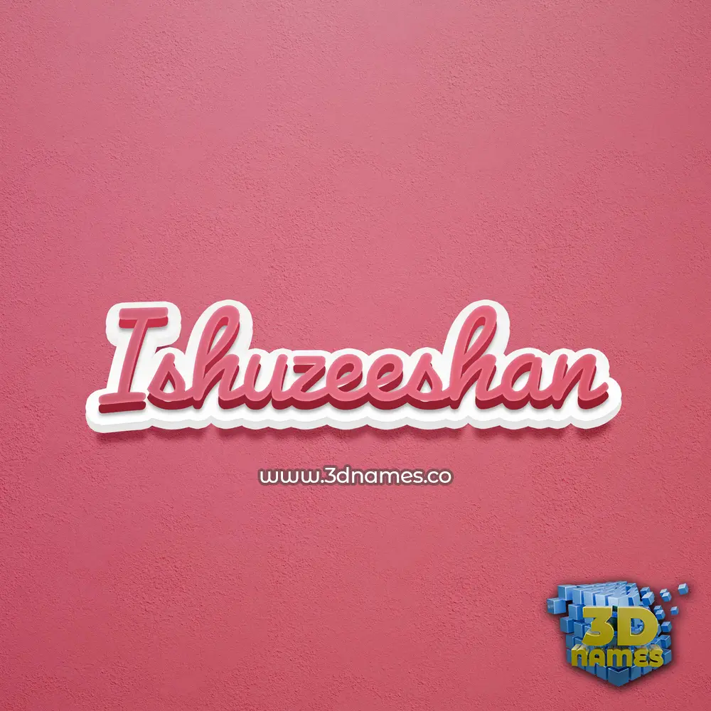 ishuzeeshan in Red Scribble style - 3D name wallpaper