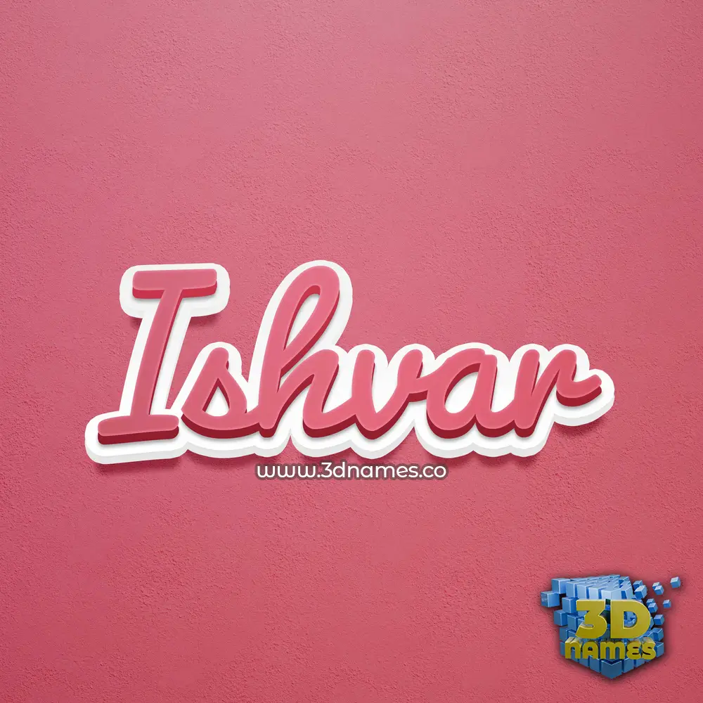 ishvar in Red Scribble style - 3D name wallpaper
