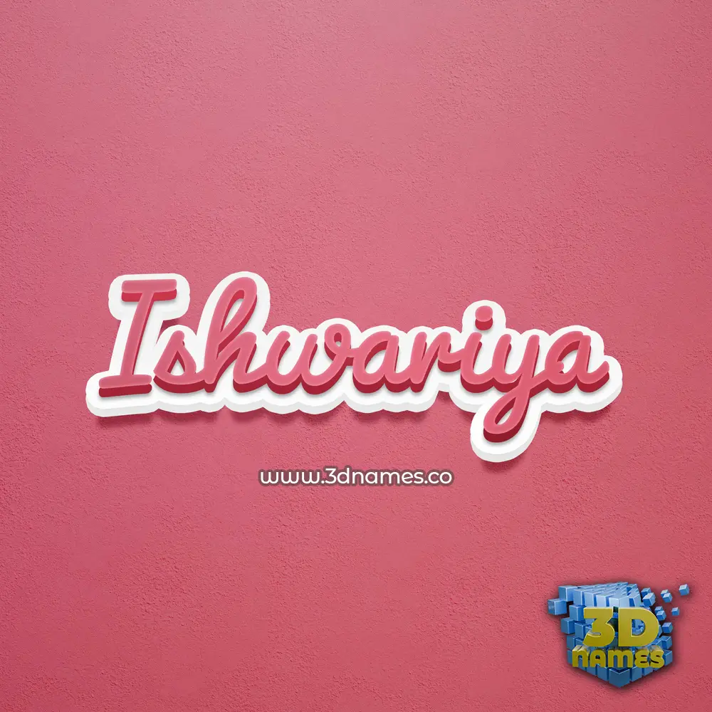 ishwariya in Red Scribble style - 3D name wallpaper