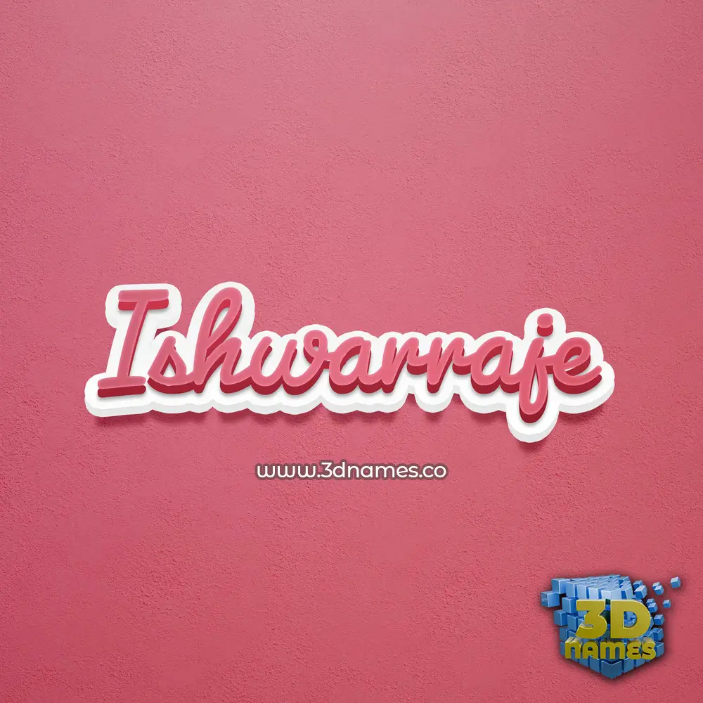 ishwarraje in Red Scribble style - 3D name wallpaper