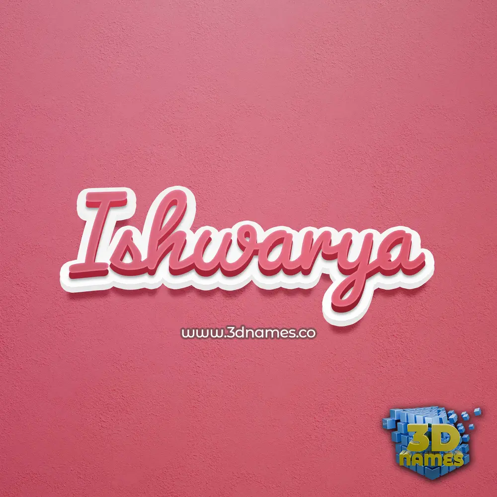 ishwarya in Red Scribble style - 3D name wallpaper